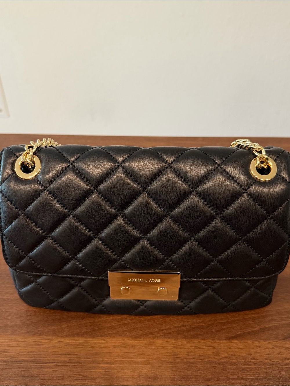 Michael Kors Sloan Black Quilted Chain Shoulder Bag